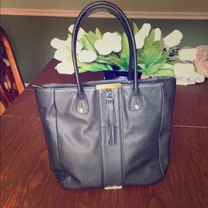 Black leather bag